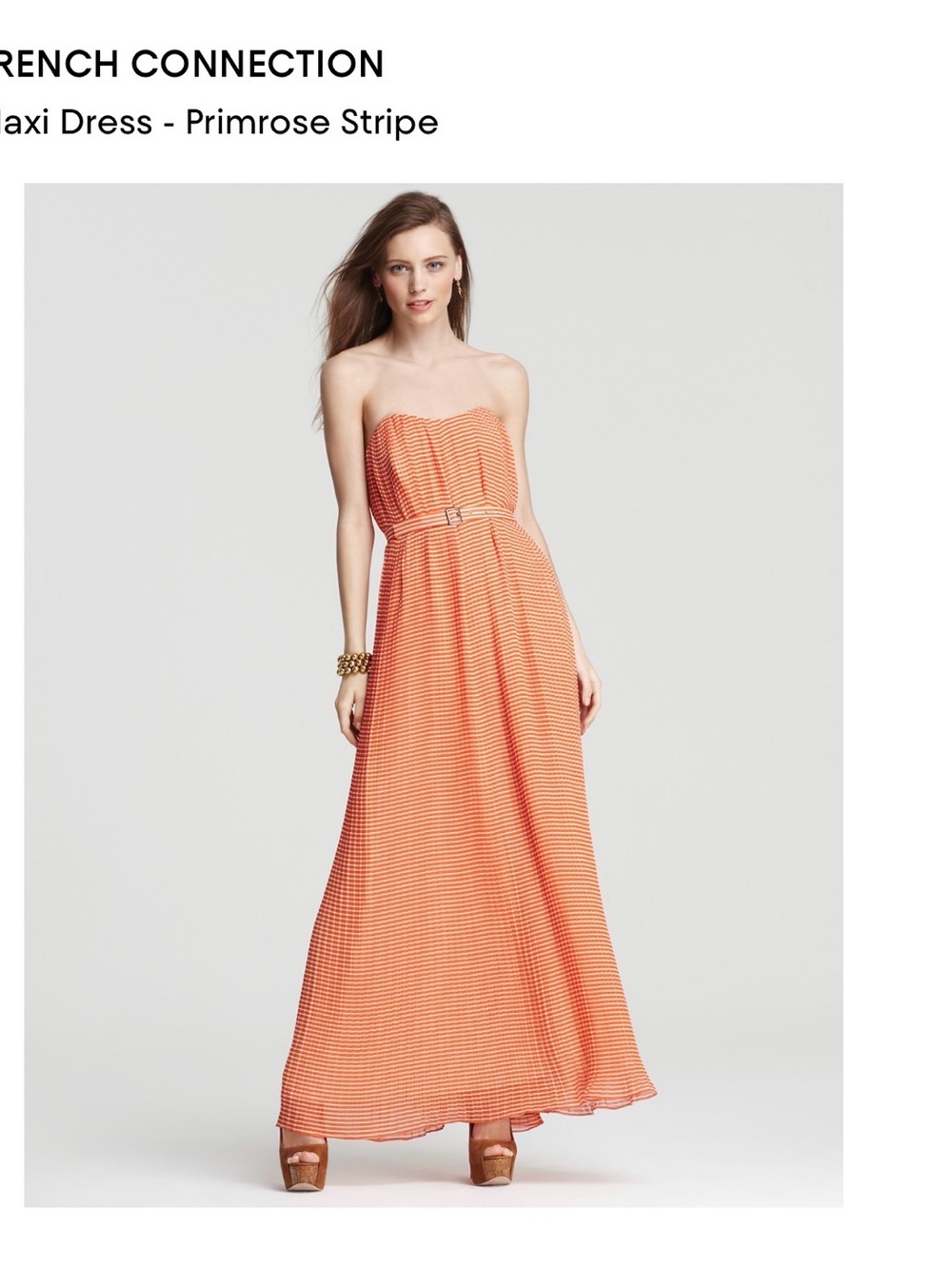 French Connection Primrose Stripe Maxi Dress Size 6